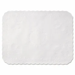 Hoffmaster Scalloped Edge Traymat, Smooth Surface, 16.63" x 12.75", White, 1,000/Carton