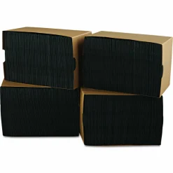 Hoffmaster Embossed Beverage Napkins, 2-Ply, 9.5 x 9.5, Black, 1,000/Carton