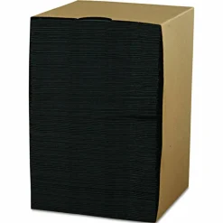 Hoffmaster Embossed Beverage Napkins, 2-Ply, 9.5 x 9.5, Black, 1,000/Carton