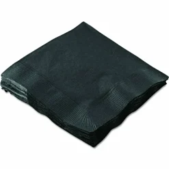 Hoffmaster Embossed Beverage Napkins, 2-Ply, 9.5 x 9.5, Black, 1,000/Carton