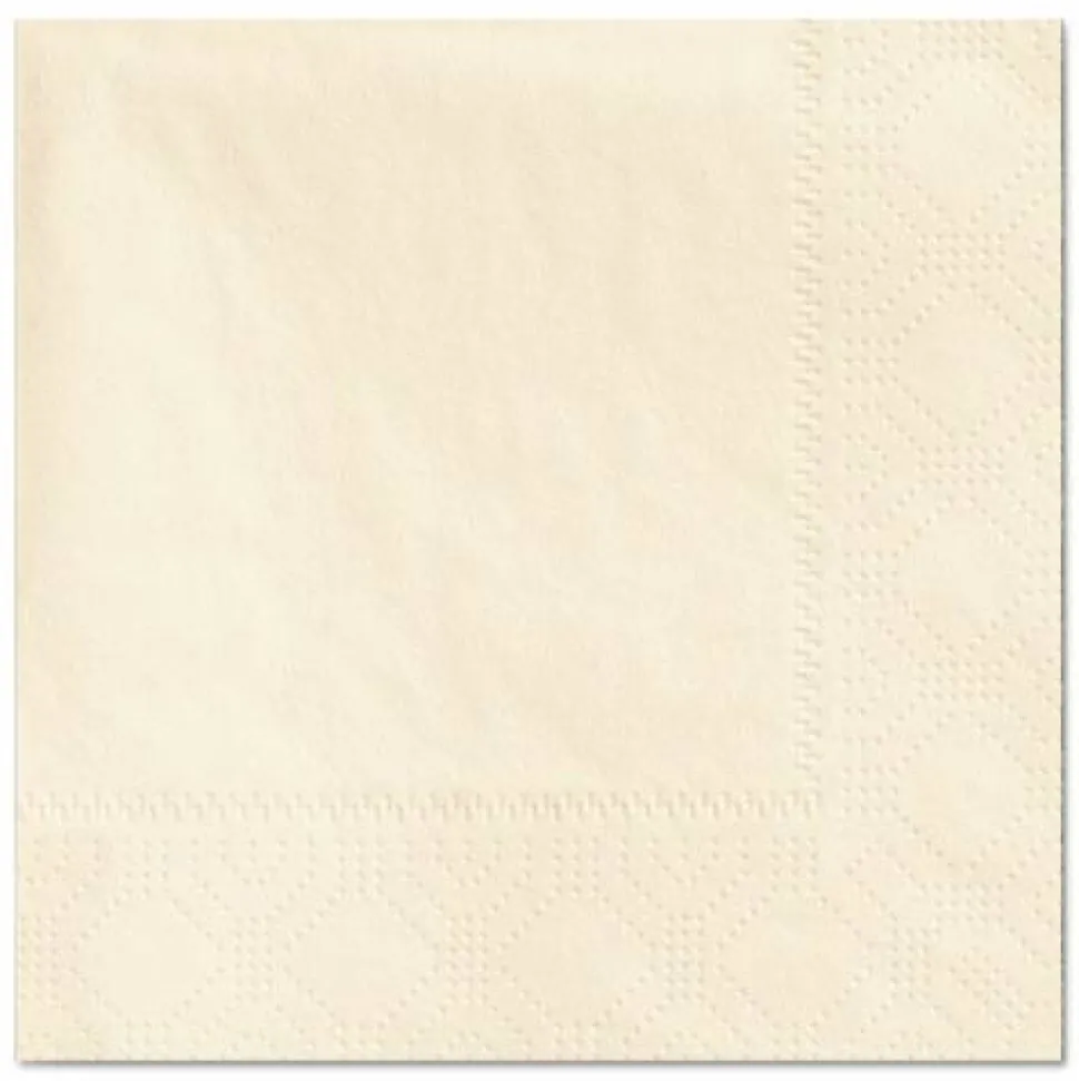 Hoffmaster Embossed Beverage Napkins, 2-Ply, 9.5 x 9.5, Ecru, 1,000/Carton