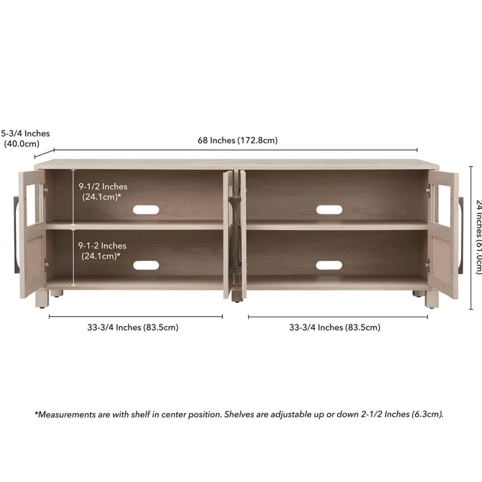 Holbrook Rectangular TV Stand for TV's up to 75" in Alder White