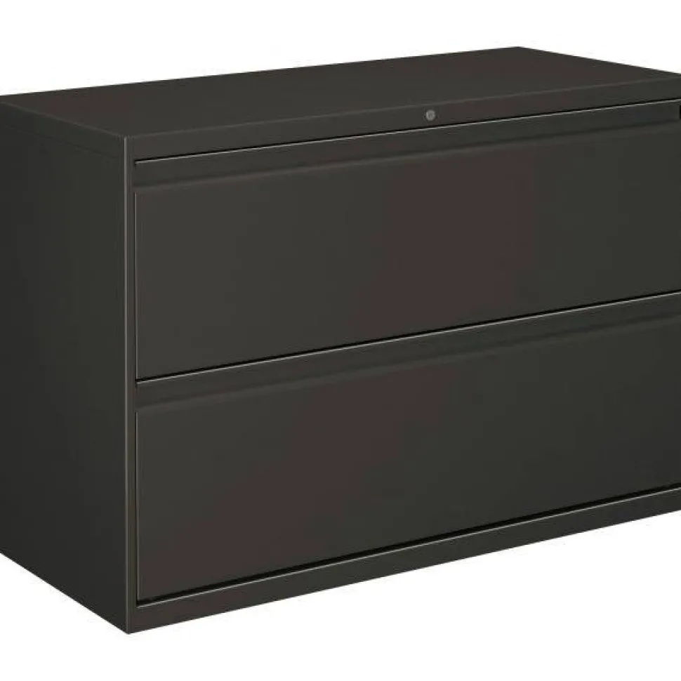 HON Brigade 800 Series Lateral File, 2 Legal/Letter-Size File Drawers, Charcoal, 42" x 18" x 28"