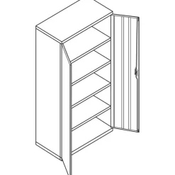 HON Brigade 5-Shelf Storage Cabinet, Adjustable Shelves, 72"H x 36"W x 24-1/4"D, Light Gray