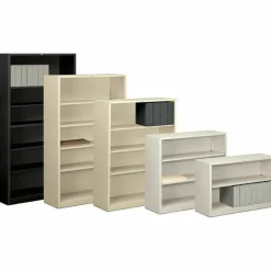 HON Brigade 4 Shelf Transitional Modular Shelving Bookcase,60"H x 34-1/2"W x 12-5/8"D, Black