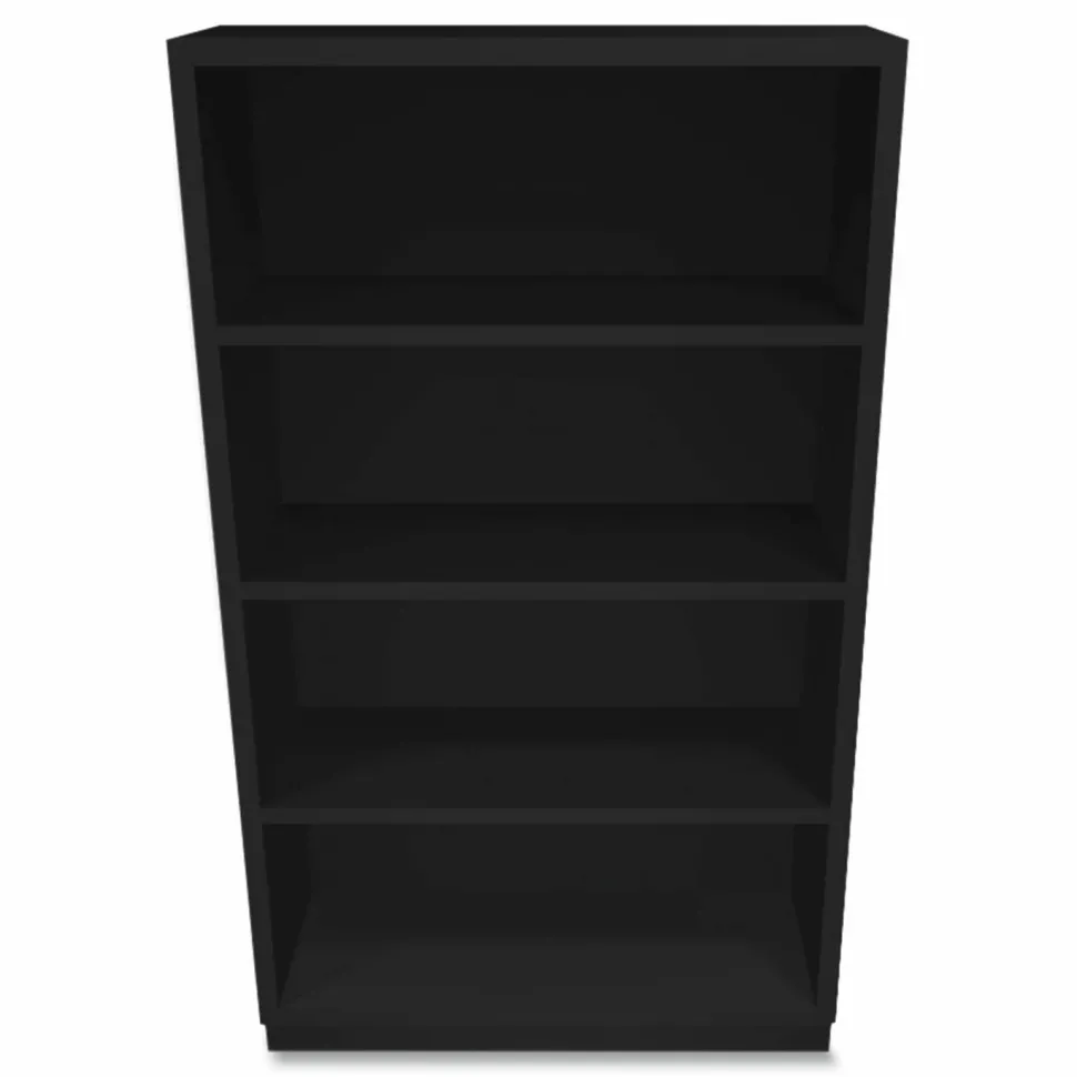 HON Brigade 4 Shelf Transitional Modular Shelving Bookcase,60"H x 34-1/2"W x 12-5/8"D, Black