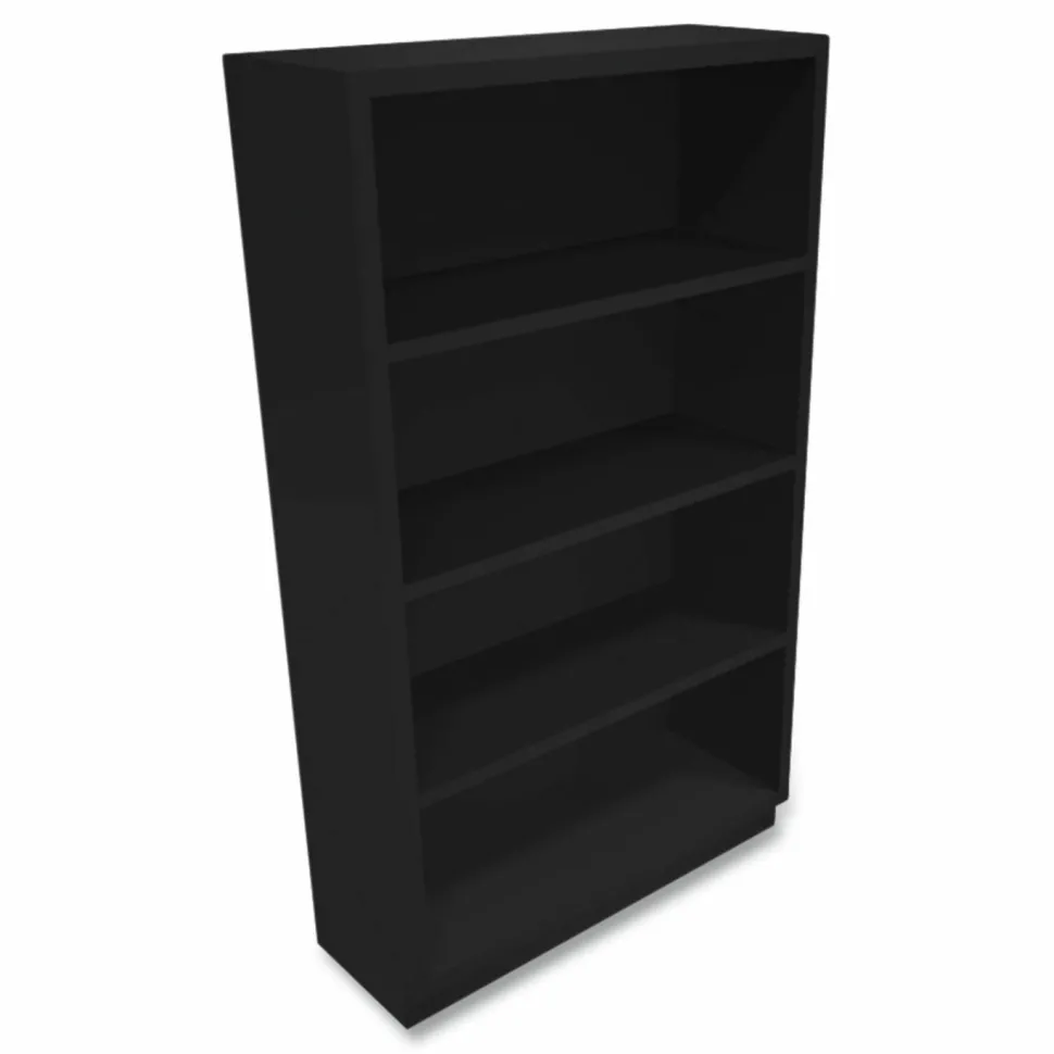 HON Brigade 4 Shelf Transitional Modular Shelving Bookcase,60"H x 34-1/2"W x 12-5/8"D, Black