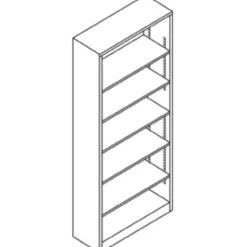 HON Brigade 6 Shelf Transitional Modular Shelving Bookcase, 81-1/8"H x 34-1/2"W x 12-5/8"D, Putty