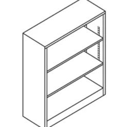 HON Brigade 3 Shelf Transitional Modular Shelving Bookcase, 41"H x 34-1/2"W x 12-5/8"D, Light Gray