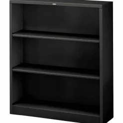 HON Brigade Steel Bookcase, 3 Shelves, Black