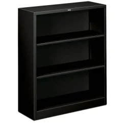 HON Brigade Steel Bookcase, 3 Shelves, Black