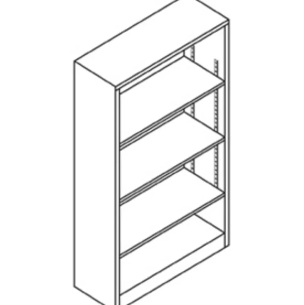 HON Brigade Steel Modular Shelving Bookcase, 4 Shelves, 59"H x 34-1/2"W x 12-5/8"D, Charcoal
