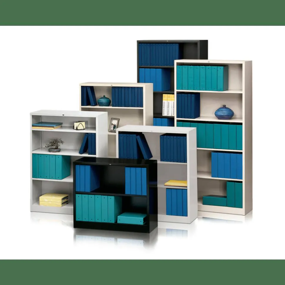 HON Brigade Steel Modular Shelving Bookcase, 2 Shelves, 29"H x 34-1/2"W x 12-5/8"D, Light Gray