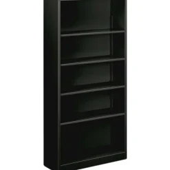 HON Brigade Steel Modular Shelving Bookcase, 5 Shelves, 72"H x 34-1/2"W x 12-5/8"D, Black