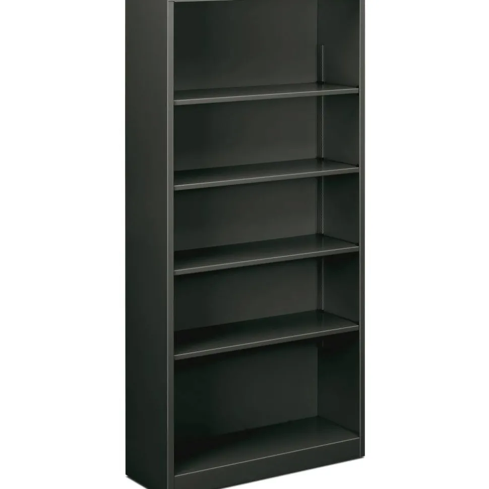HON Brigade Steel Modular Shelving Bookcase, 5 Shelves, 71"H x 34-1/2"W x 12-5/8"D, Charcoal