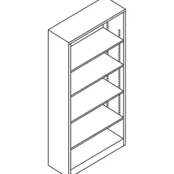 HON Brigade Steel Modular Shelving Bookcase, 5 Shelves, 71