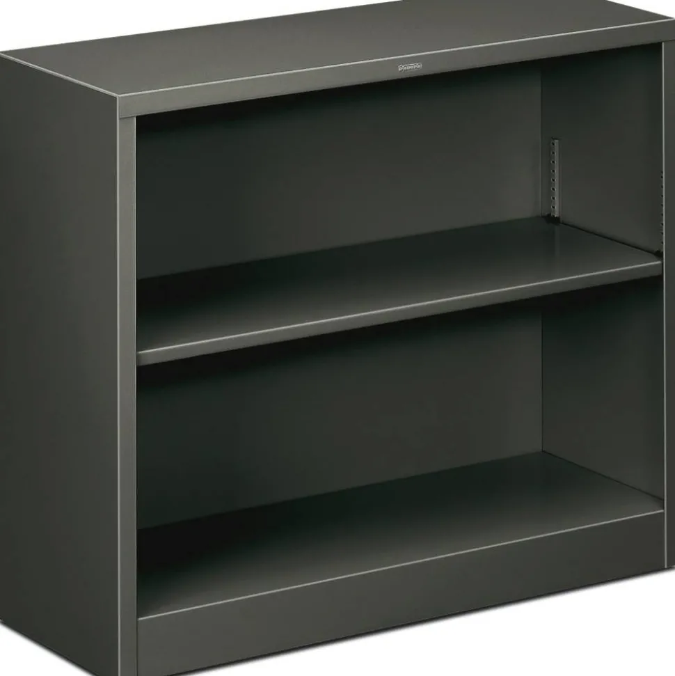 HON Brigade Steel Modular Shelving Bookcase, 2 Shelves, 29"H x 34-1/2"W x 12-5/8"D, Charcoal
