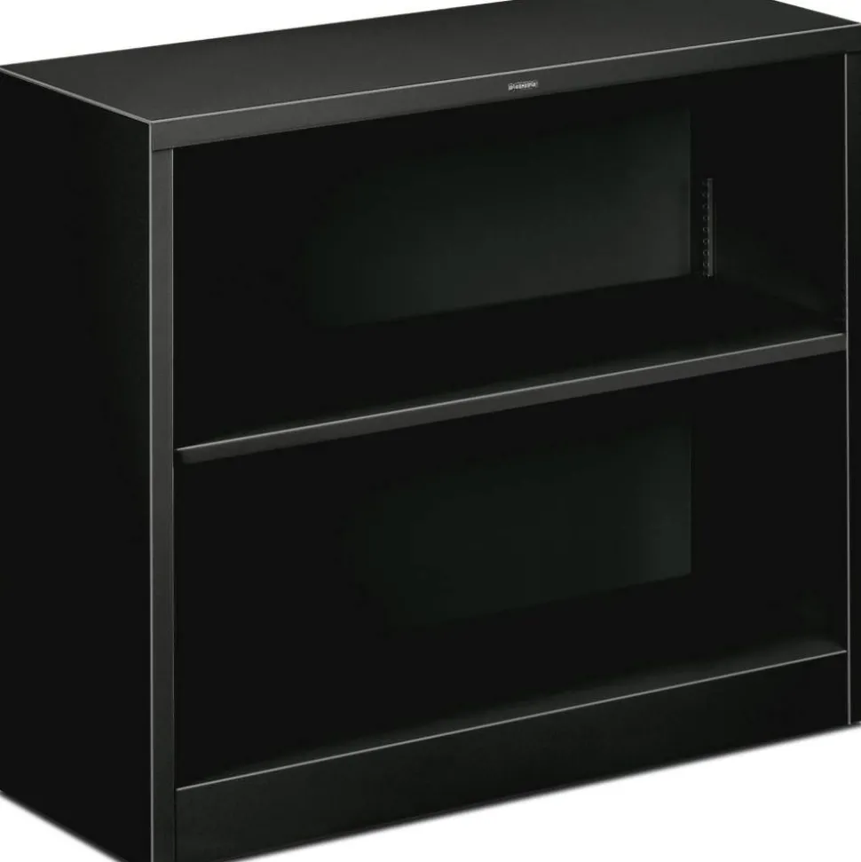 HON Brigade Steel Modular Shelving Bookcase, 2 Shelves, 29"H x 34-1/2"W x 12-5/8"D, Black