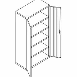 HON Brigade Steel Storage Cabinet, 5 Adjustable Shelves, 71 3/4
