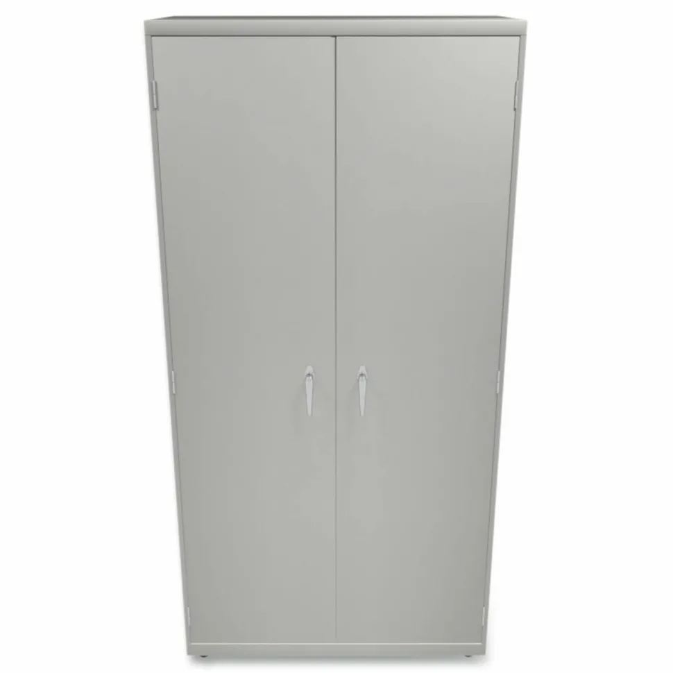HON Brigade Storage Cabinet, 5 Adjustable Shelves, 72"H x 36"W x 18-1/4"D, Light Gray