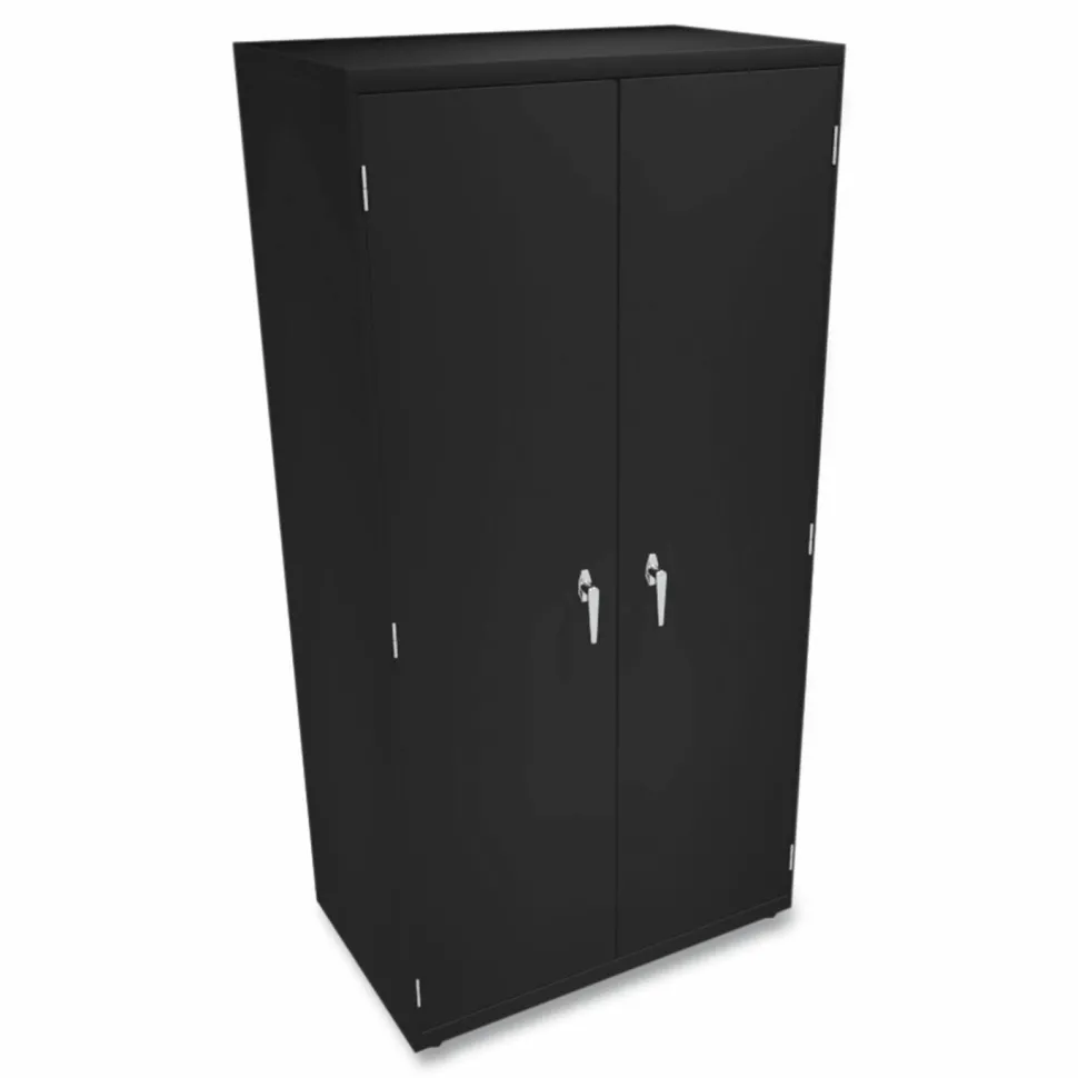 HON Brigade Storage Cabinet, 5 Adjustable Shelves, 72"H x 36"W x 24-1/4"D, Black