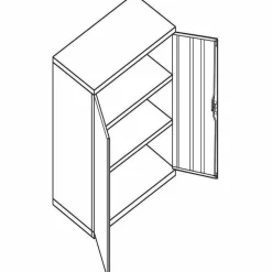 HON Brigade Storage Cabinet, 2 Adjustable Shelves, 41 3/4