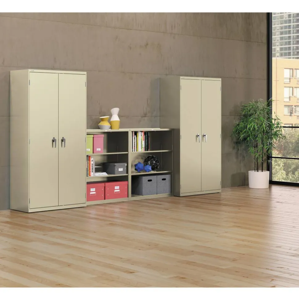 HON Brigade Storage Cabinet, 2 Adjustable Shelves, 41 3/4"H x 36"W x 18 1/4"D, Putty