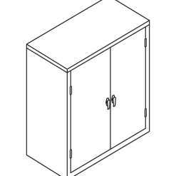 HON Brigade Storage Cabinet, 2 Adjustable Shelves, 41 3/4