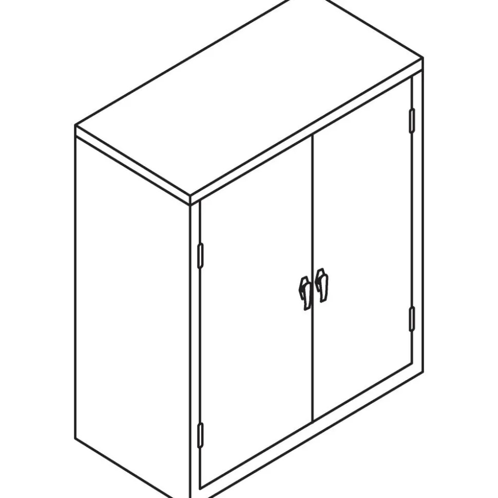HON Brigade Storage Cabinet, 2 Adjustable Shelves, 41 3/4"H x 36"W x 18 1/4"D, Putty
