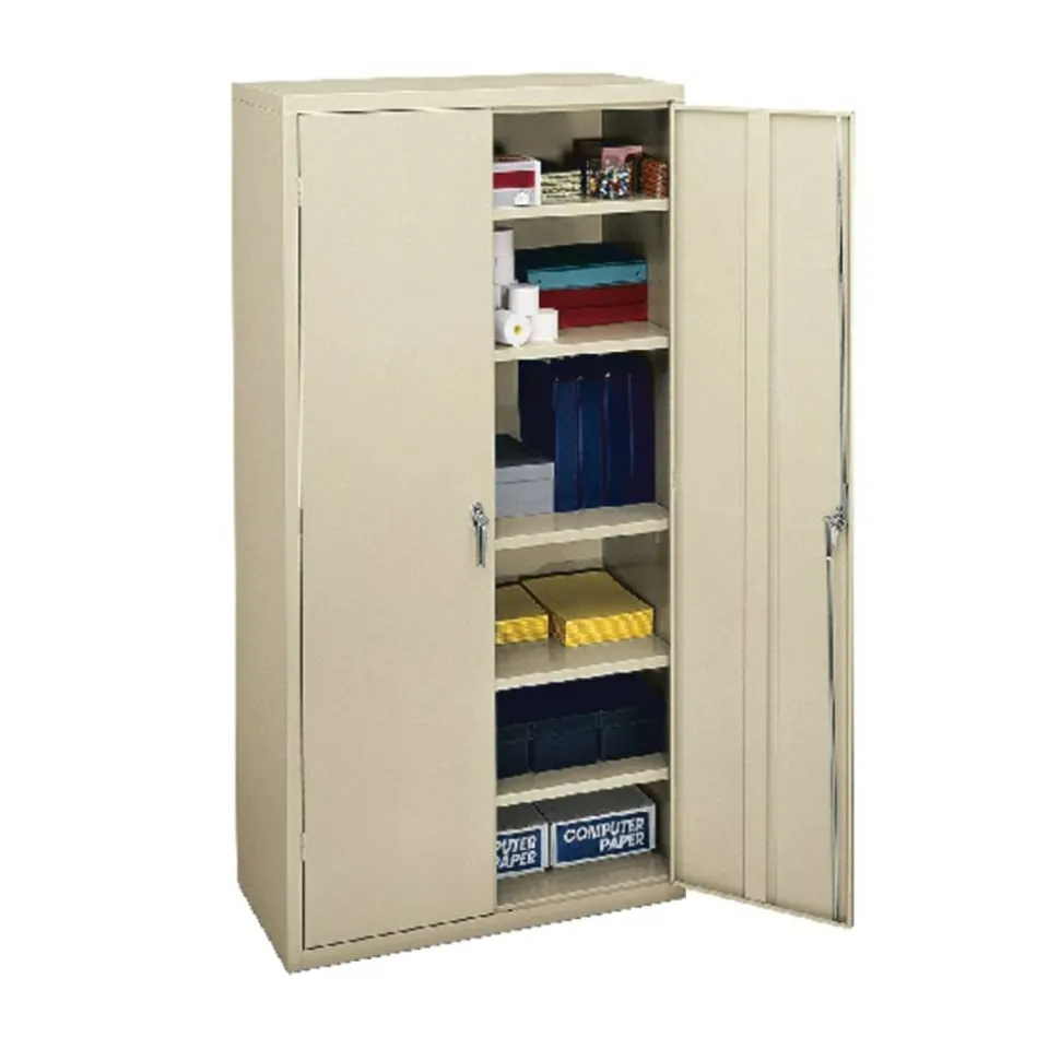 HON Brigade Storage Cabinet, 5 Adjustable Shelves, 72"H x 36"W x 24 1/4"D, Putty