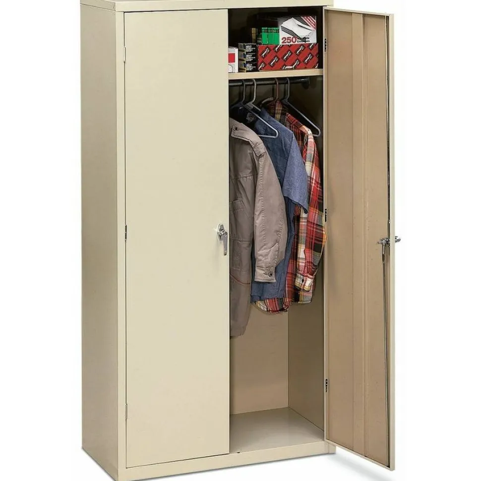 HON Brigade Storage Cabinet, Fully Assembled, 72" H x 36" W x 18 1/4"D, Putty