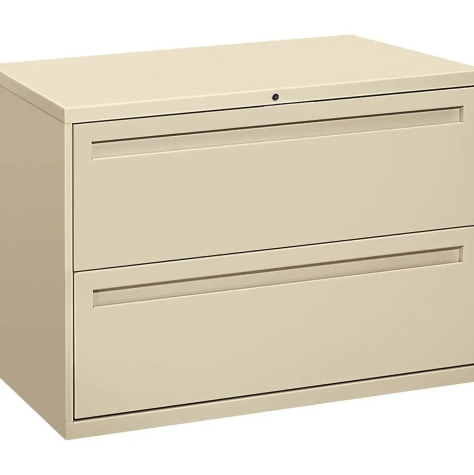 HON Brigade 700 42"W x 18"D Lateral 2-Drawer File Cabinet, Putty