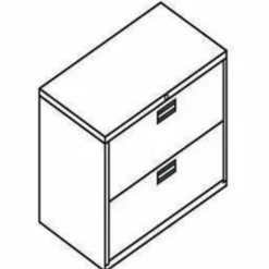 HON Brigade 600 36"W x 18"D Lateral 2-Drawer File Cabinet, Light Gray