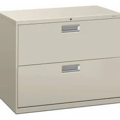 HON Brigade 600 36"W x 18"D Lateral 2-Drawer File Cabinet, Light Gray
