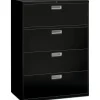 HON Brigade 600 42"W x 18"D Lateral 4-Drawer File Cabinet, Black