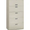 HON Brigade 600 36"W x 18"D Lateral 5-Drawer File Cabinet, Light Gray