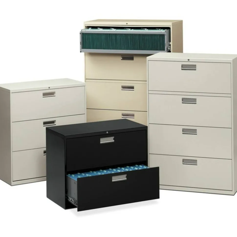HON Brigade 600 42"W x 18"D Lateral 5-Drawer File Cabinet, Putty