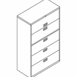 HON Brigade 600 42"W x 18"D Lateral 5-Drawer File Cabinet, Putty