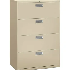 HON Brigade 600 36"W x 18"D Lateral 4-Drawer File Cabinet, Putty