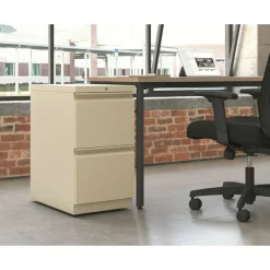 HON Brigade 15"W x 22-7/8"D Lateral 2-Drawer Mobile Pedestal File Cabinet, Putty
