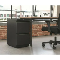 HON Brigade 15"W x 22-7/8"D Vertical 2-Drawer Mobile Pedestal File Cabinet, Black