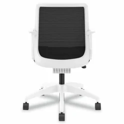 HON Cliq Office Chair, Supports Up to 300 lb, 17" to 22" Seat Height, Black Seat, Black Back, White Base