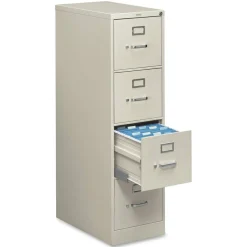 HON 510 25"D Vertical 4-Drawer File Cabinet, Light Gray