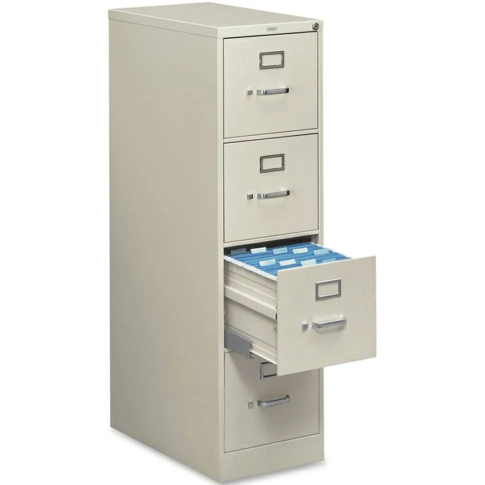 HON 510 25"D Vertical 4-Drawer File Cabinet, Light Gray