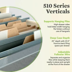 HON 510 25"D Vertical 4-Drawer File Cabinet, Putty