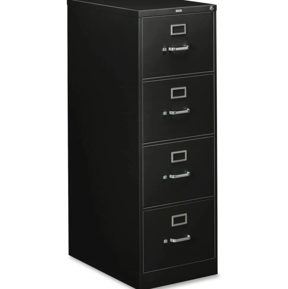 HON 310 26-1/2"D Vertical 4-Drawer Legal-Size File Cabinet, Black
