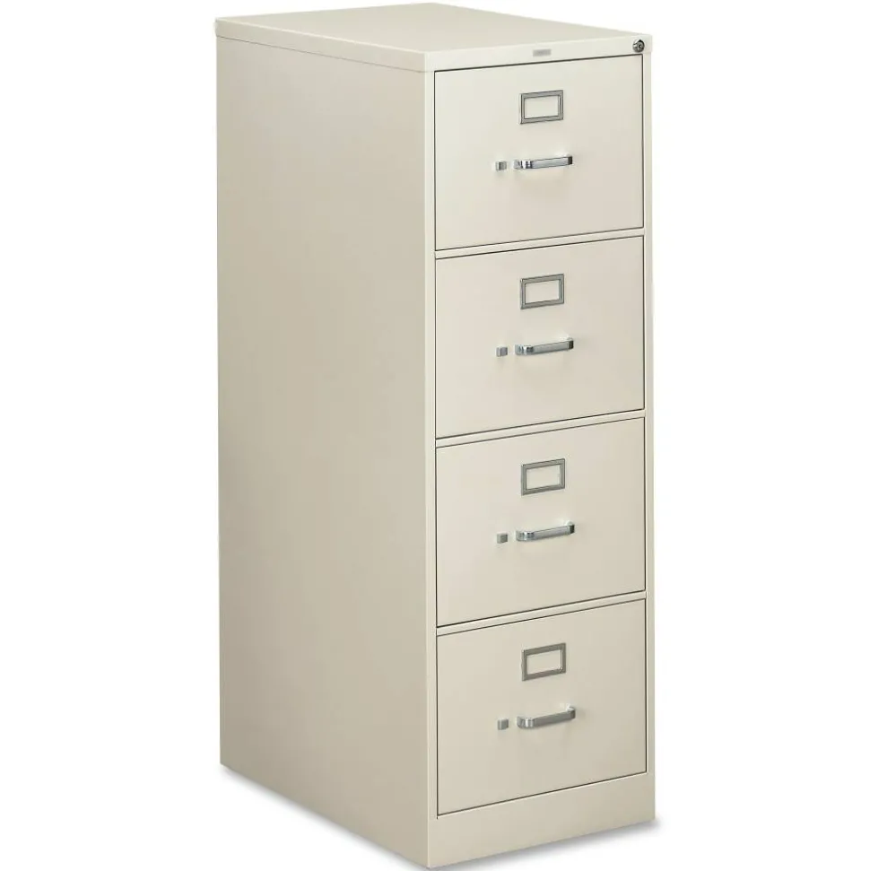 HON 310 26-1/2"D Vertical 4-Drawer Legal-Size File Cabinet, Light Gray