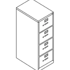 HON 310 26-1/2"D Vertical 4-Drawer Letter-Size File Cabinet, Black