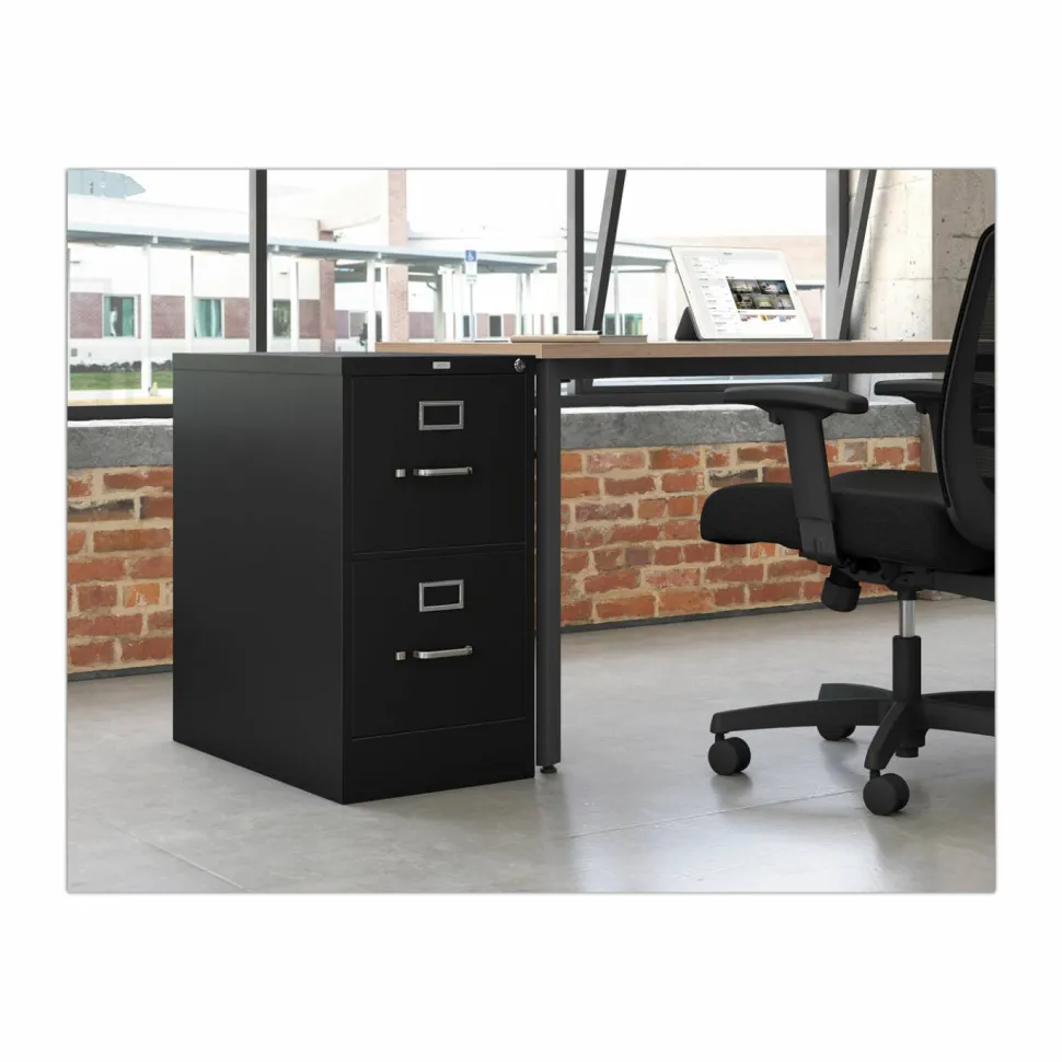 HON 310 26-1/2"D Vertical 2-Drawer Letter-Size File Cabinet, Black