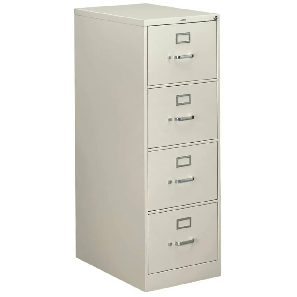 HON 310 26-1/2"D Vertical 4-Drawer Letter-Size File Cabinet, Light Gray